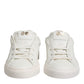 White Leather Low Top Lace Up Sneakers Shoes