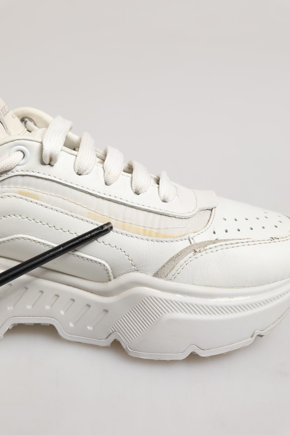 White DAYMASTER Calf Leather Sneakers Shoes