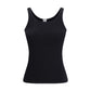 Black Cotton Sleeveles T-Shirt