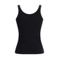 Black Cotton Sleeveles T-Shirt