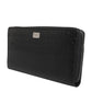 Black Leather Logo Plaque Zip Around Continental Wallet