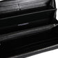 Black Leather Logo Plaque Zip Around Continental Wallet