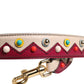 Beige Red Leather Handbag Accessory Shoulder Strap