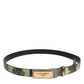 Multicolor Camouflage Metal Logo Buckle Belt