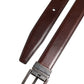 Brown Classic Silver Metal Logo Buckle Belt