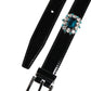Black Embellished Metal Logo Buckle Belt