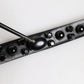 Black Studded Leather Metal Logo Buckle Belt