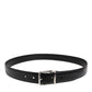 Black Classic Leather Metal Buckle Belt
