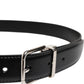 Black Classic Leather Metal Buckle Belt