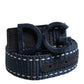 Blue White Cotton DG Logo Metal Buckle Belt