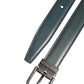 Green Classic Leather Metal Logo Buckle Belt