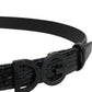 Black Leather Classic Metal DG Buckle Belt