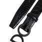 Black Leather Classic Metal DG Buckle Belt