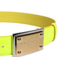 Yellow Green Classic Metal Logo Buckle Belt