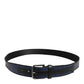 Blue Black Polyester Metal Buckle Belt