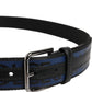 Blue Black Polyester Metal Buckle Belt