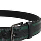 Green Black Polyester DG Logo Buckle Belt