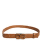 Brown Braided Metal DG Logo Buckle Belt