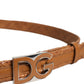 Brown Braided Metal DG Logo Buckle Belt