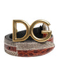 Multicolor Exotic Leather DG Logo Buckle Belt