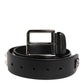 Black Leather Studded DG Metal Buckle Belt