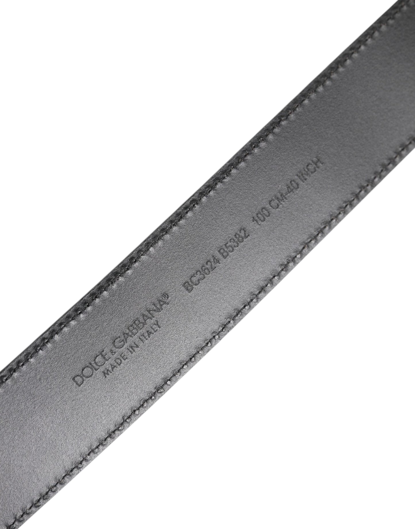 Black Leather Metal Logo Buckle Belt