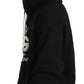 Crystal Embellished Black Cotton Hoodie