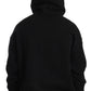 Crystal Embellished Black Cotton Hoodie