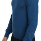 Elegant Blue Cashmere Crew Neck Sweater