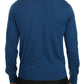 Elegant Blue Cashmere Crew Neck Sweater