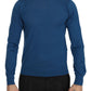 Elegant Blue Cashmere Crew Neck Sweater