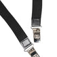 Black Leather Logo Wide Waist Belt Suspender