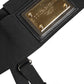 Black Leather Logo Wide Waist Belt Suspender