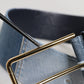 Two Tone Blue Denim Gold Metal Buckle Belt