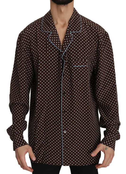 Exquisite Italian Silk Polka Dot Shirt