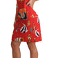 Chic Red Fish Print Sleeveless Shift Dress