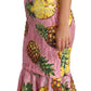 Sequined Pink Pineapple Midi Dress