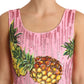 Sequined Pink Pineapple Midi Dress
