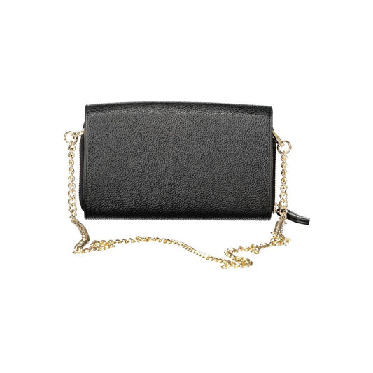 Black Polyurethane Women WalletConvertible Shoulder Bag