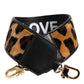 Black Leopard Print Reversible Bag Shoulder Strap
