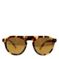 Brown Acetate Round Leopard Print Eyewear Sunglasses