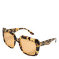 Black Yellow Havana Leopard Square Shades Sunglasses