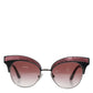Black Pink Mirrored Cat Eye DG6109 Sequined Sunglasses