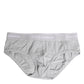Gray Cotton Stretch Regular Brief Underwear