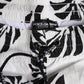 White Black Print Beachwear Shorts Swimwear