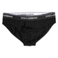 Black Cotton Stretch Regular Brief Underwear