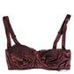 Burgundy Silk Underwired Balconette Bra Underwear