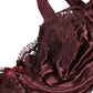 Burgundy Silk Underwired Balconette Bra Underwear