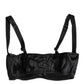 Black Silk Underwired Balconette Bra Underwear