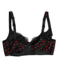 Black Red Polka Dot Underwired Balconette Underwear